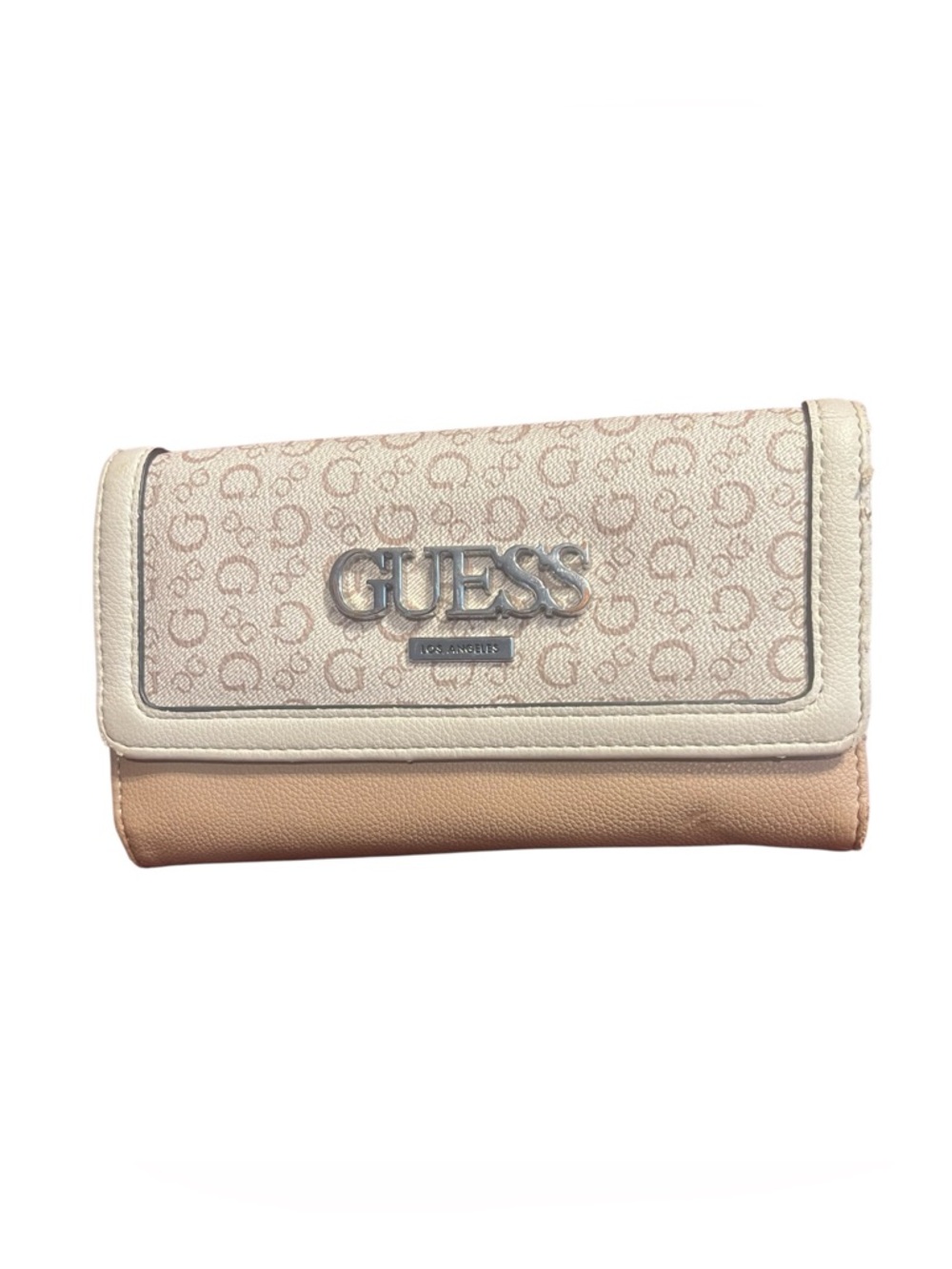 GUESS logo print Women’s slim trifold wallet.